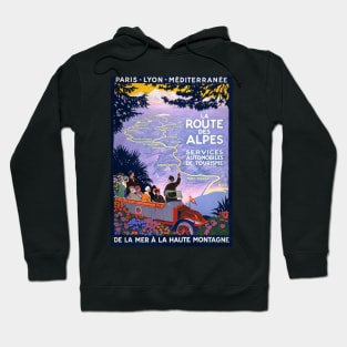 Vintage Travel Poster France La Route des Alpes 1920s Hoodie